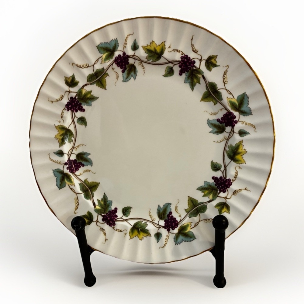 Vintage Royal Worcester Bacchanal White England Fine Bone China 10" Dinner Plate